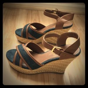 Montego Bay Club Woven Platform wedges size 6